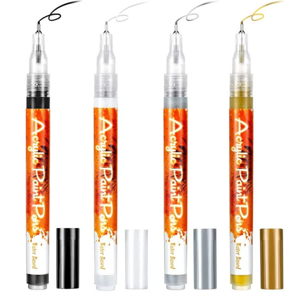 Ultra Thin Curve Manicure Felt Pen 4pcs