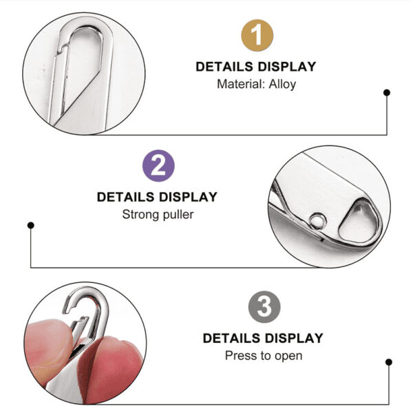 Universal High-end Metal Thickened Zipper Puller 10 Pcs - Image 5