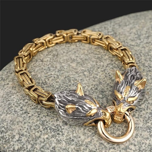 VIKINGS WOLF HEAD BRACELET