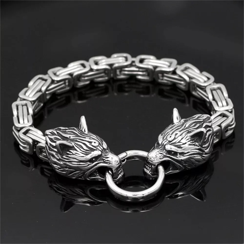 VIKINGS WOLF HEAD BRACELET - Image 2