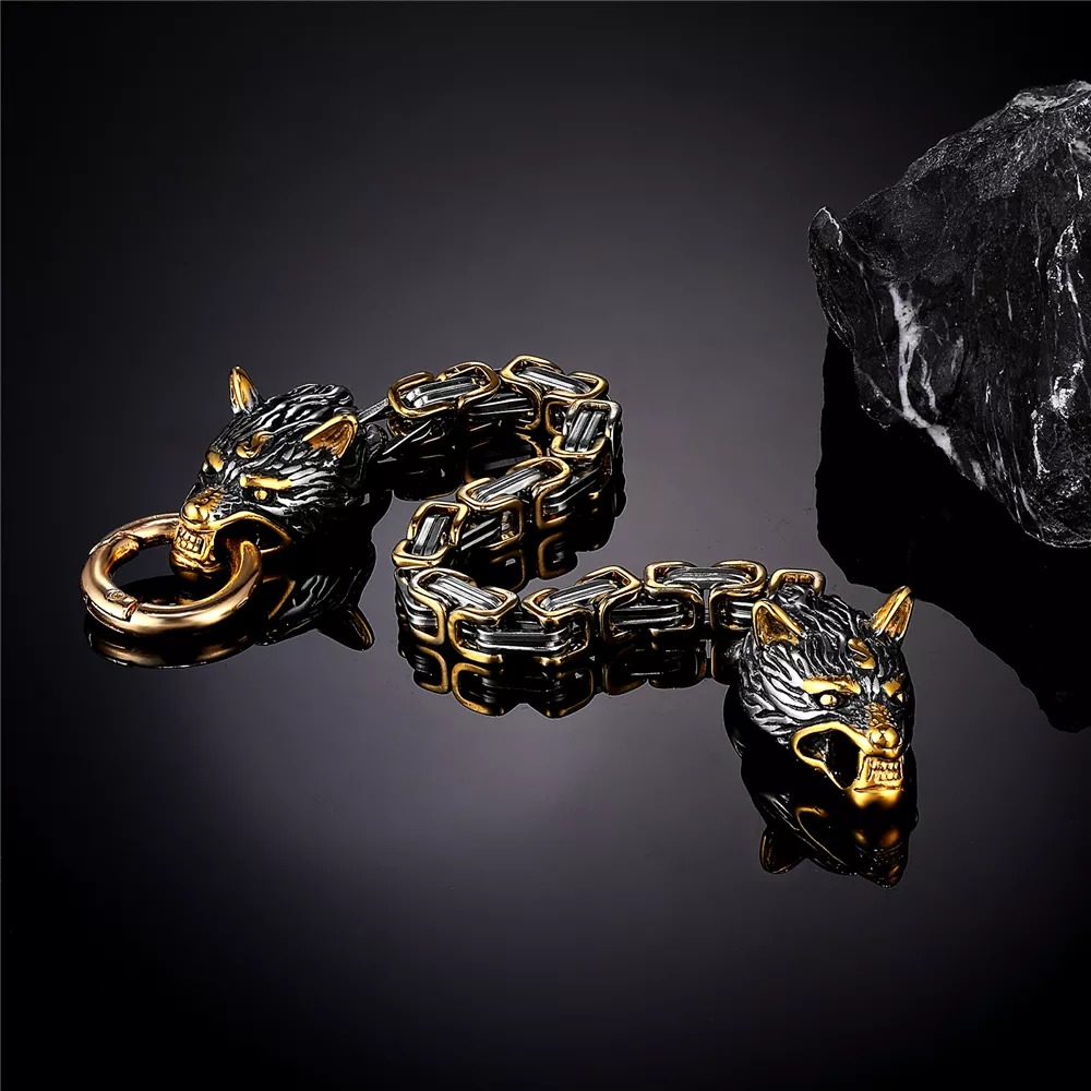 VIKINGS WOLF HEAD BRACELET - Image 5