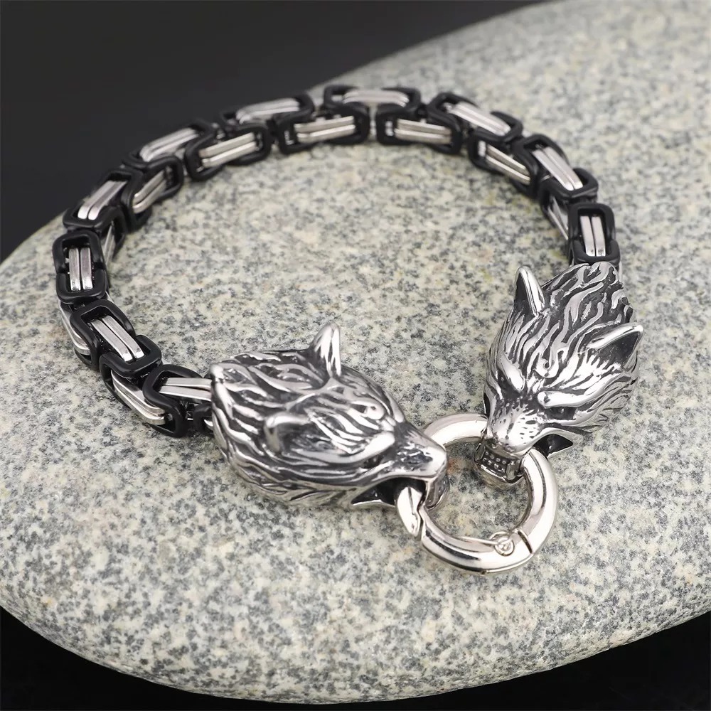 VIKINGS WOLF HEAD BRACELET - Image 4