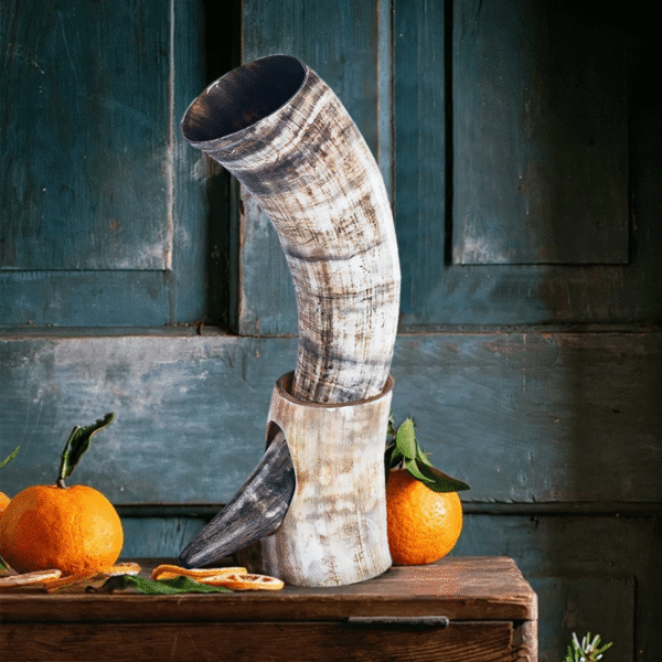 Viking Drinking Horn Mug with Stand