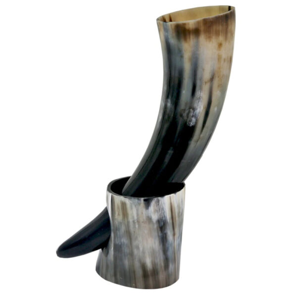 Viking Drinking Horn Mug with Stand - Image 3