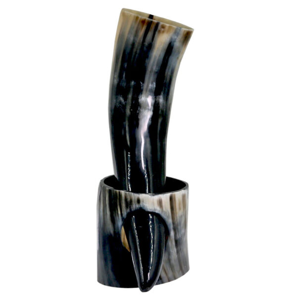 Viking Drinking Horn Mug with Stand - Image 4