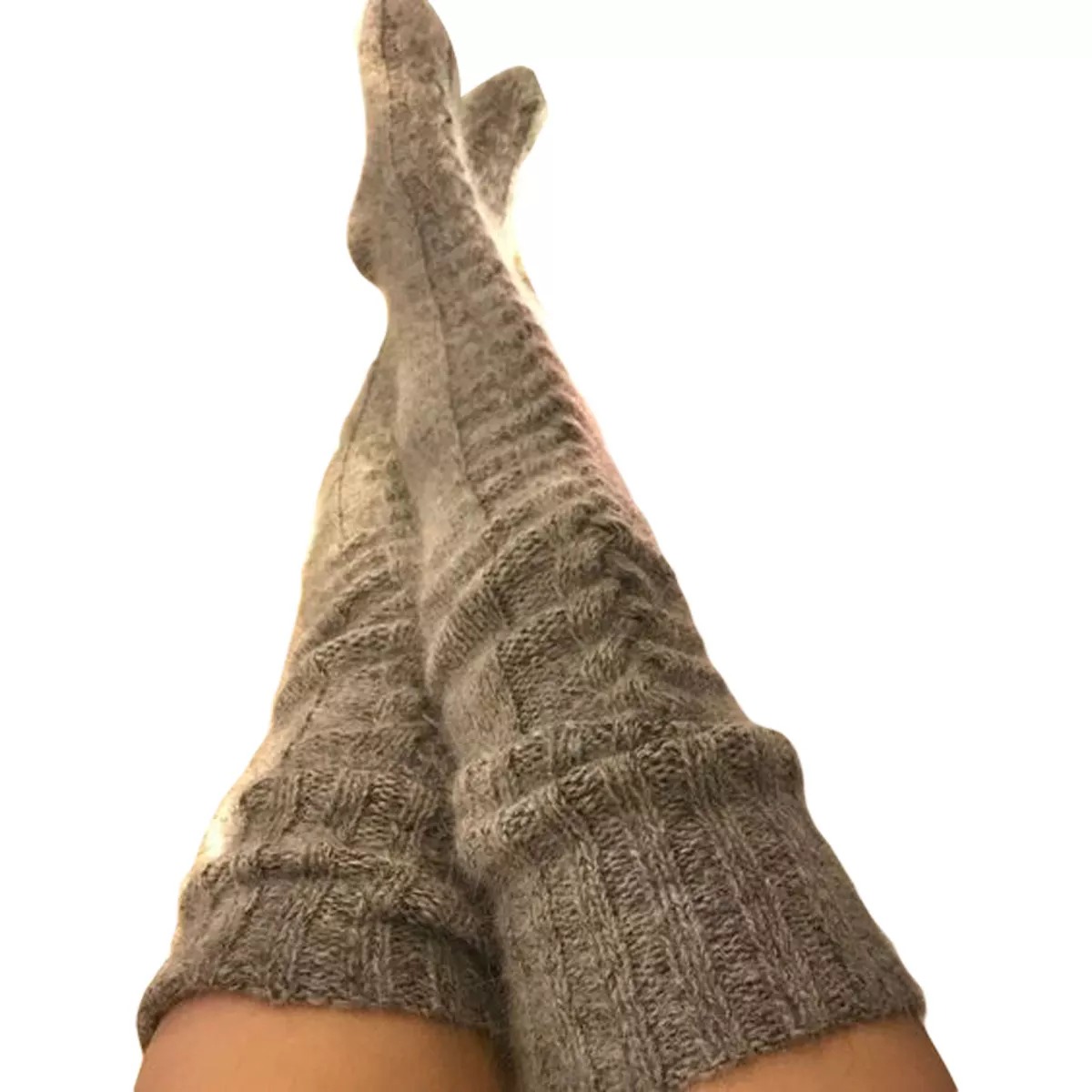 Warm Wool Knitted Over Knee Long Socks - Image 5