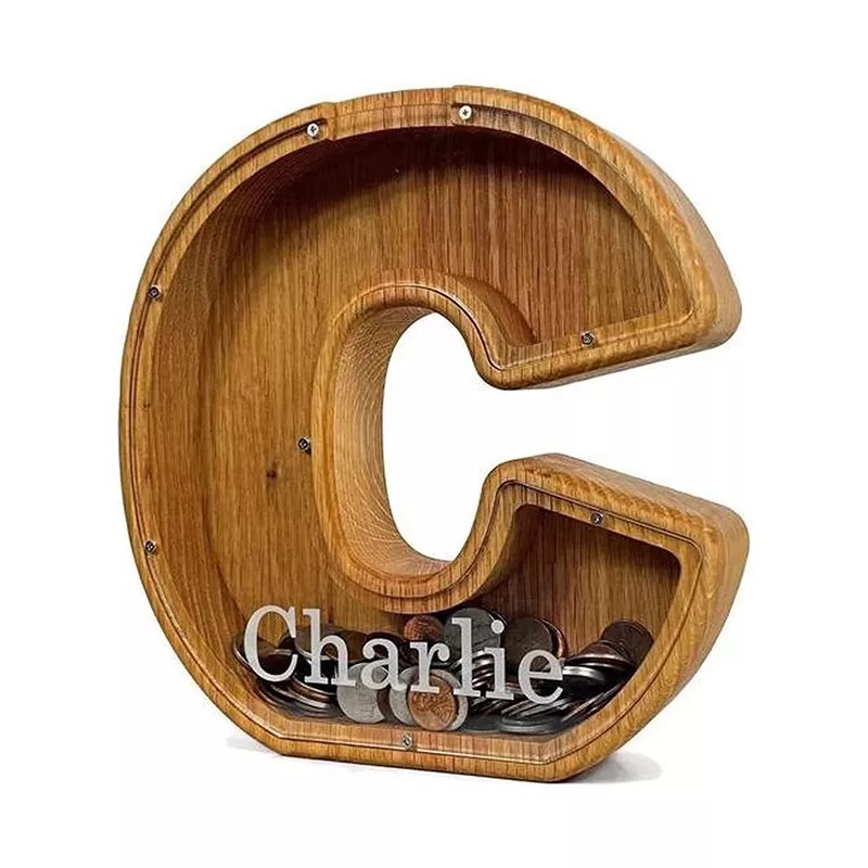 Wooden Letter Piggy Bank - Image 3