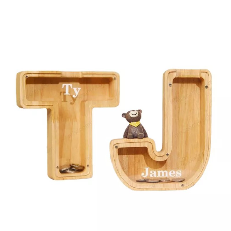 Wooden Letter Piggy Bank - Image 5