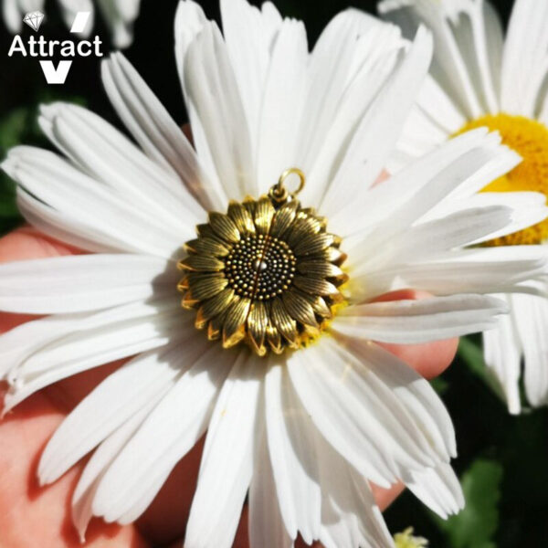"You Are My Sunshine" Open Locket Sunflower Necklace - Image 4