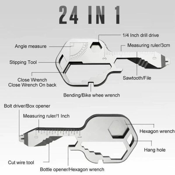 24 in 1 Key Shaped Pocket Tool - Image 5
