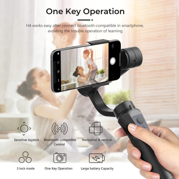 3D SMART BLUETOOTH HANDHELD SMOOTH GIMBAL - With Stabilizer - Image 4