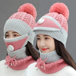 3PCS WOMEN WINTER SCARF SET