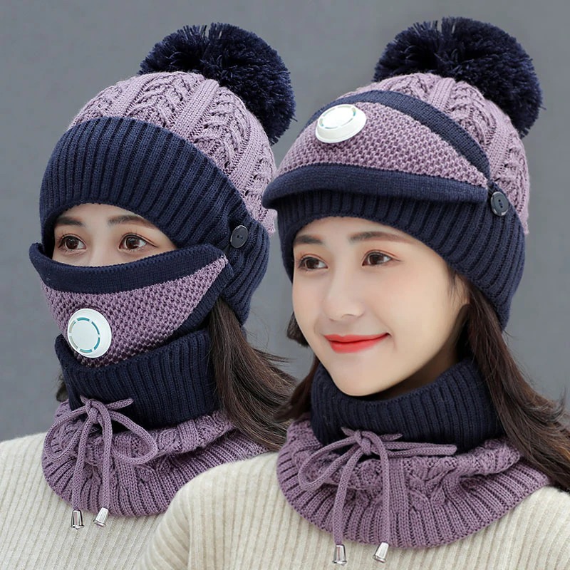 3PCS WOMEN WINTER SCARF SET - Image 4