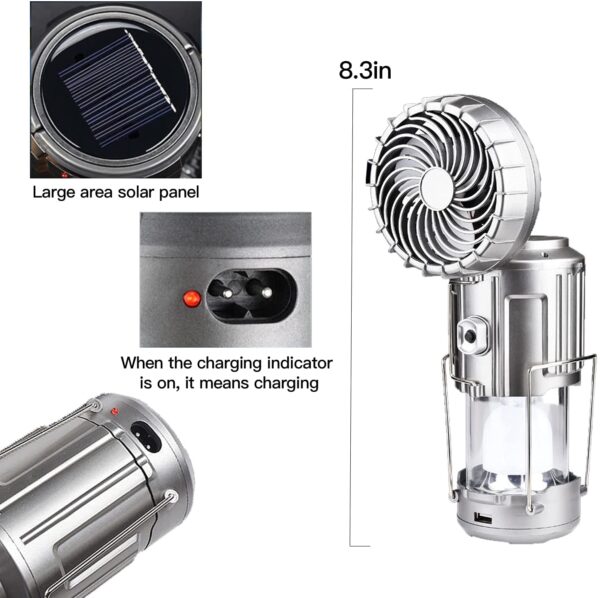 6 in 1 Portable Outdoor LED Camping Lantern With Fan - Image 4