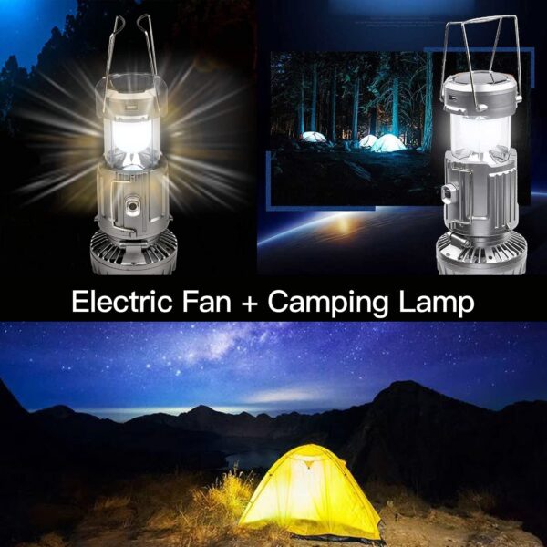 6 in 1 Portable Outdoor LED Camping Lantern With Fan - Image 6