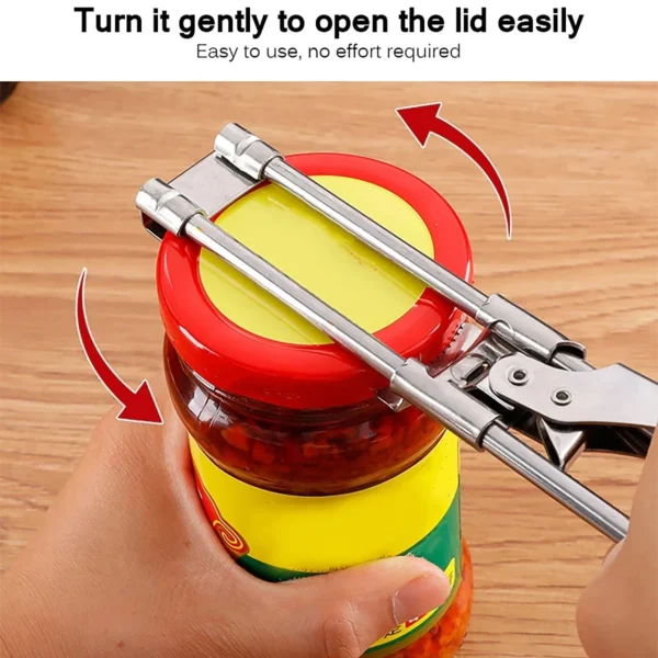 Adjustable Stainless Steel Jar & Bottle Opener - Image 4