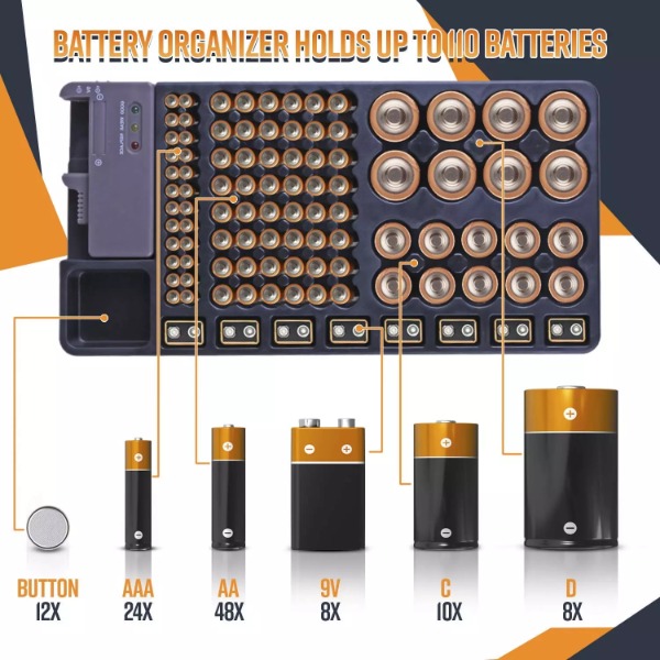 Battery Organizer With Energy Tester - Image 2