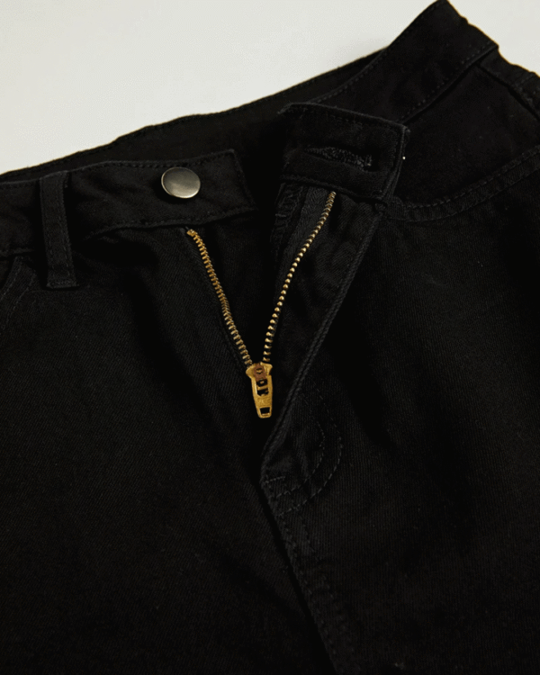 Black High Waist Distressed Flare Jeans - Image 5
