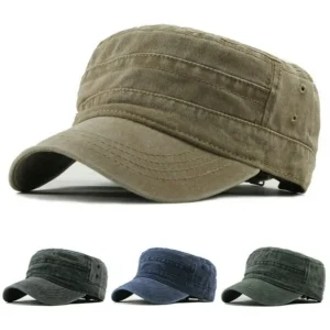 Classic Military-Style Cotton Cadet Cap