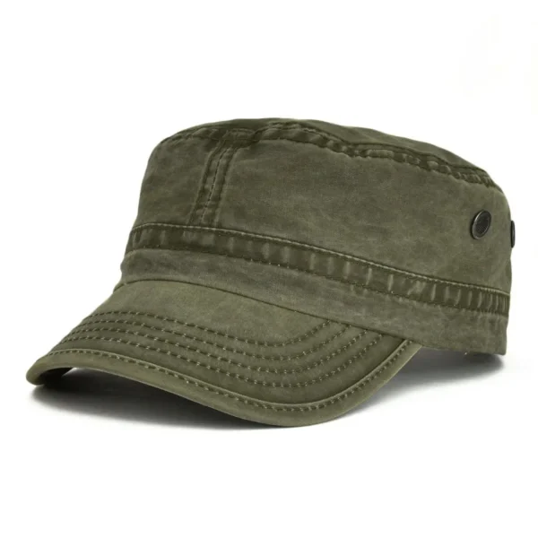 Classic Military-Style Cotton Cadet Cap - Image 6