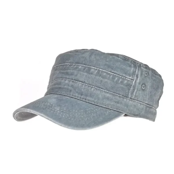 Classic Military-Style Cotton Cadet Cap - Image 5