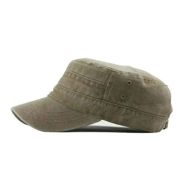 Classic Military-Style Cotton Cadet Cap - Image 4