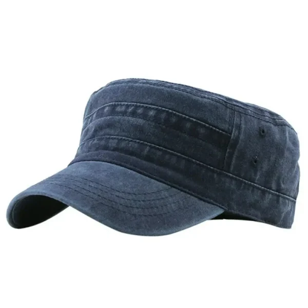 Classic Military-Style Cotton Cadet Cap - Image 3