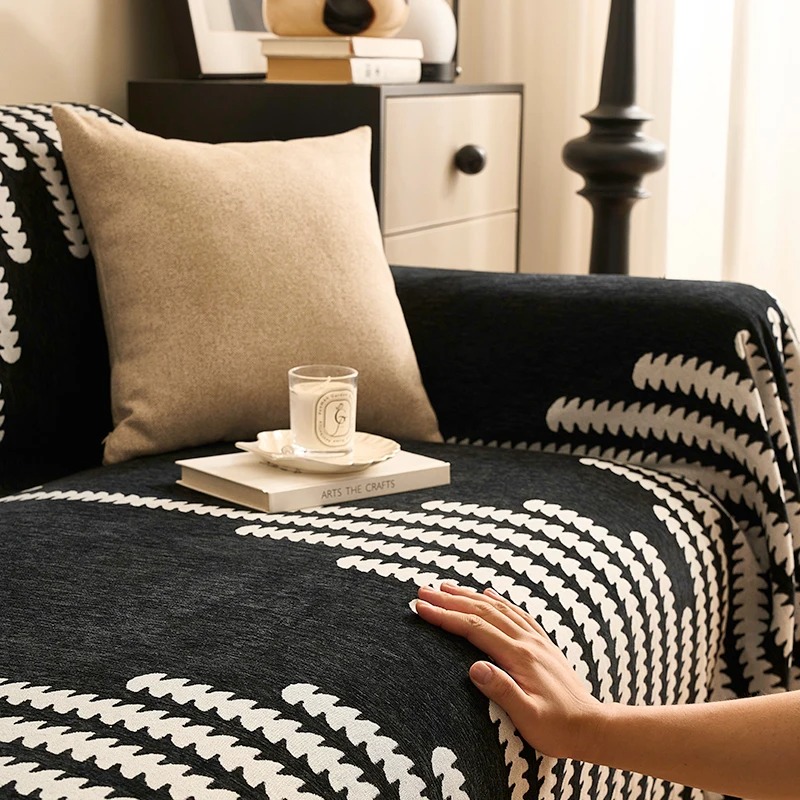 Cozy Chenille Retro Sofa Throw Cover - Image 3