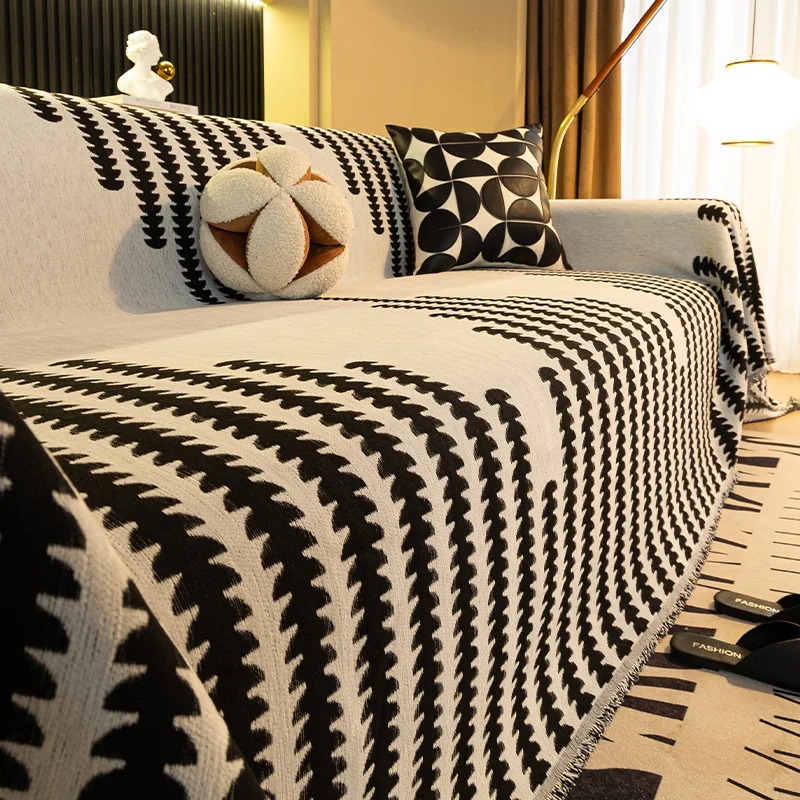 Cozy Chenille Retro Sofa Throw Cover - Image 6