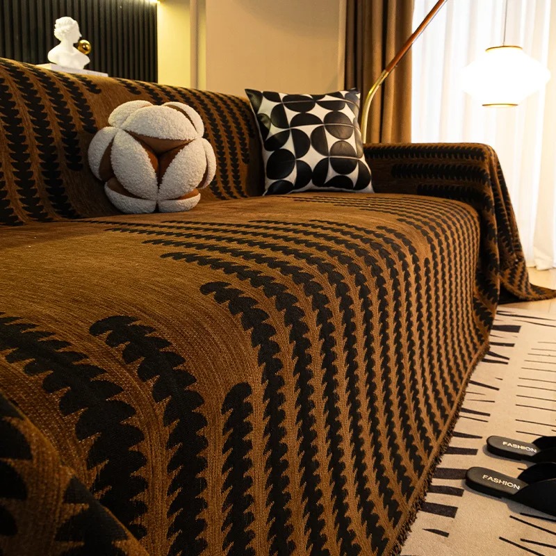 Cozy Chenille Retro Sofa Throw Cover - Image 8