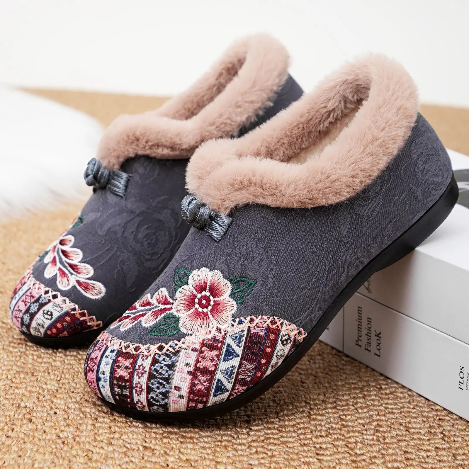 Cozy Embroidered Winter Slippers - Image 10