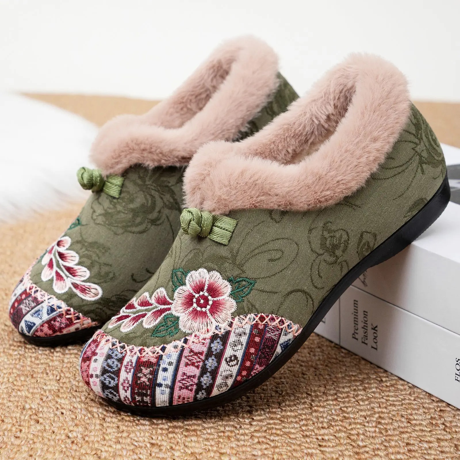 Cozy Embroidered Winter Slippers - Image 7