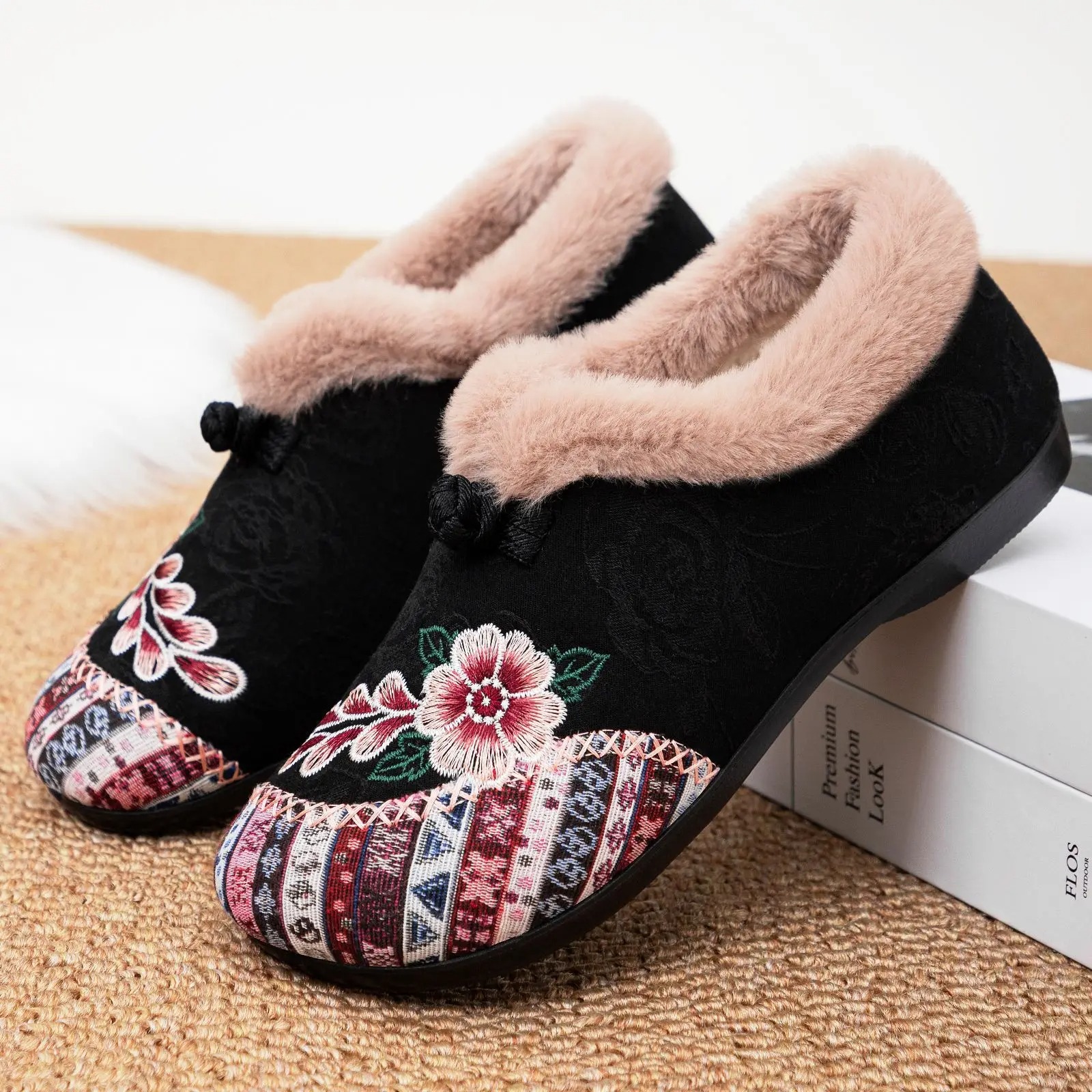 Cozy Embroidered Winter Slippers - Image 9