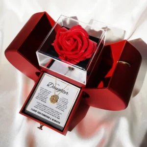 Daughter’s Lucky Clover Necklace & Forever Rose