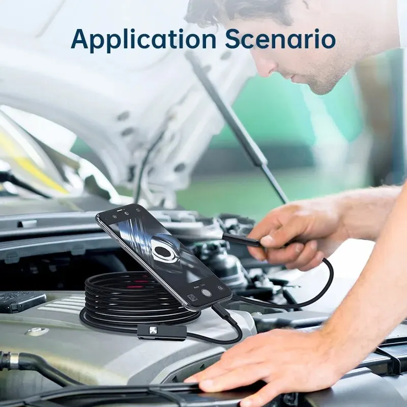 Dual Lens Endoscope Camera – FHD Waterproof Borescope with Light for iOS & Android Inspection - Image 6