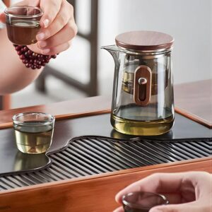 Elegant Travel Tea Set with Glass Teapot & Cups