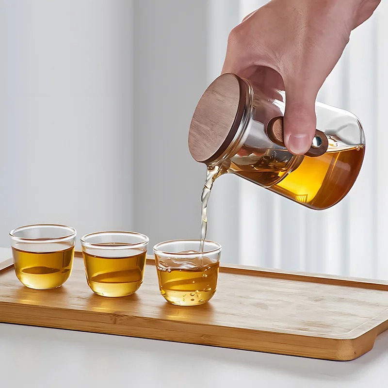 Elegant Travel Tea Set with Glass Teapot & Cups - Image 3