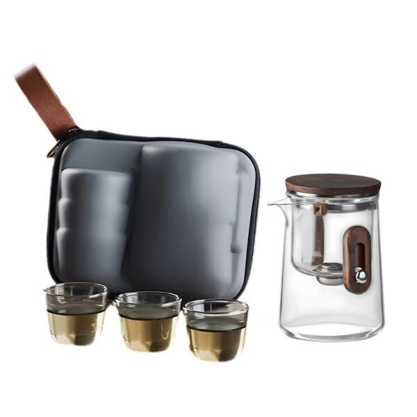 Elegant Travel Tea Set with Glass Teapot & Cups - Image 7