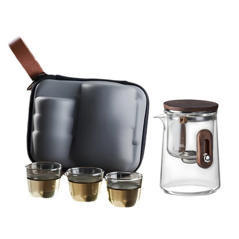 Elegant Travel Tea Set with Glass Teapot & Cups - Image 7