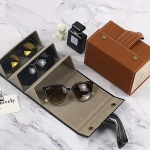 Leather Multiple Glasses Storage Case - 6 PAIRES
