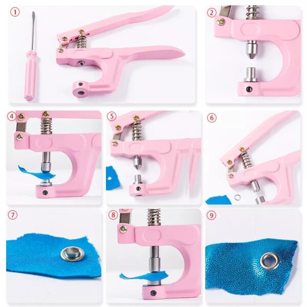 Metal Snaps Buttons with Fastener Pliers Press Kit-200Set - Image 2
