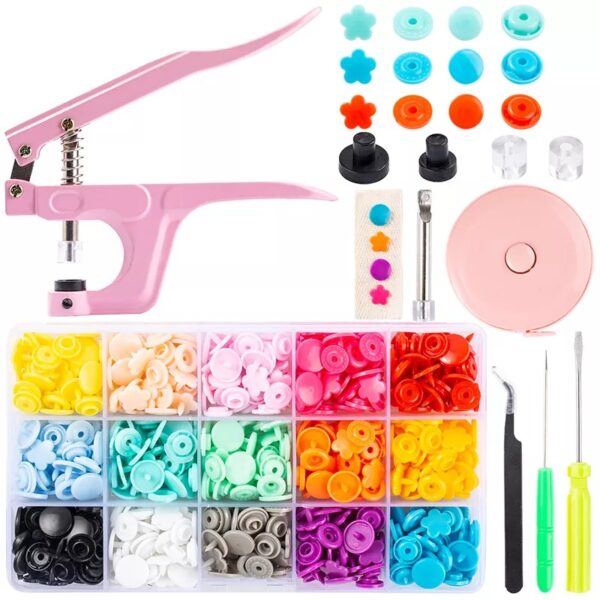 Metal Snaps Buttons with Fastener Pliers Press Kit-200Set - Image 5