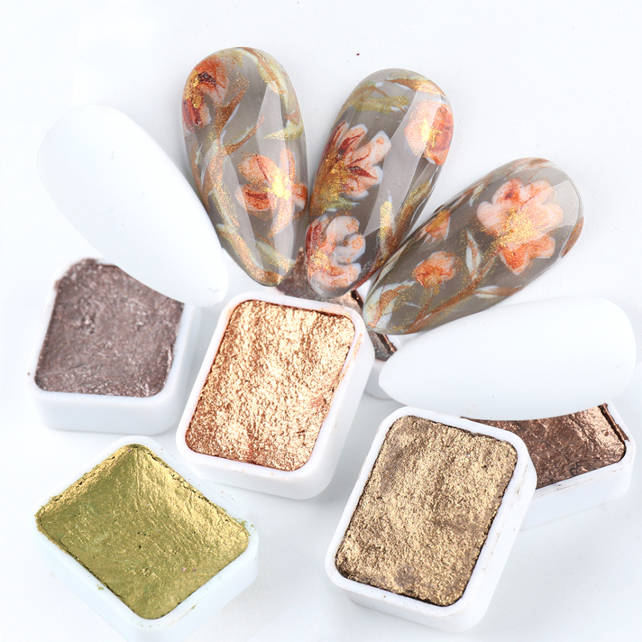 Metallic Watercolor Nail Art Palette