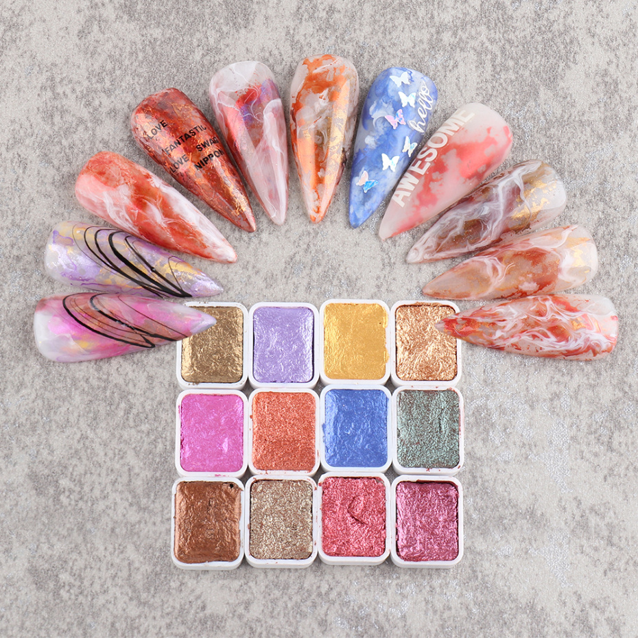 Metallic Watercolor Nail Art Palette - Image 5