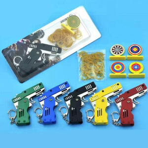 Mini Folding Rubber Band Gun Toy Keychain