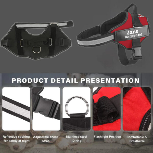 NO PULL Reflective Breathable Adjustable Dog Harness - Image 2