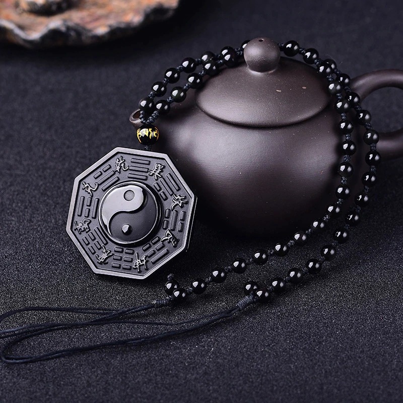 OBSIDIAN YIN AND YANG PENDANT - Image 2