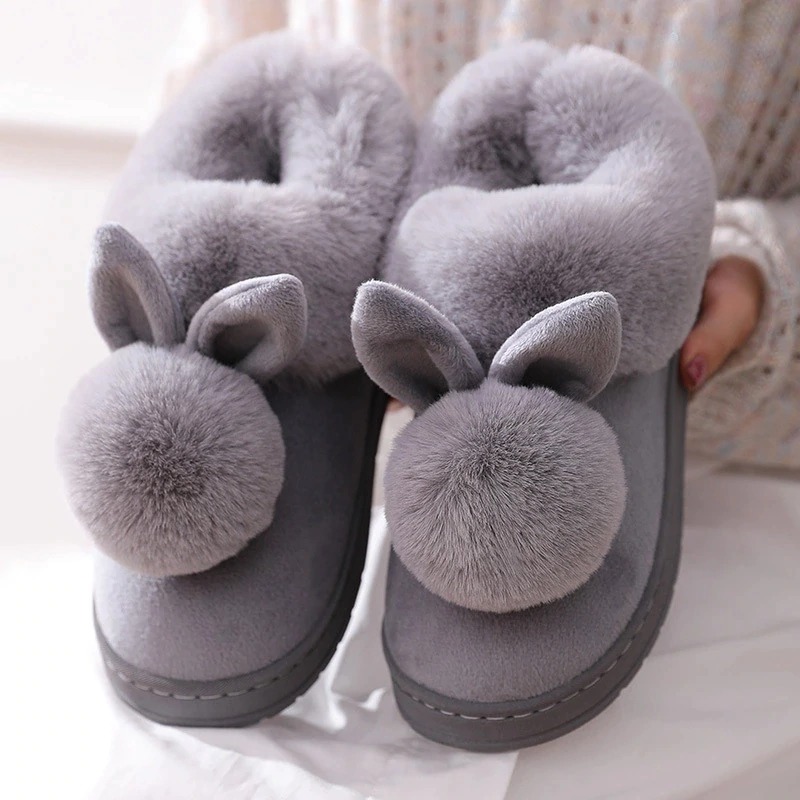 Plush Bunny Rabbit Warm Slippers - Image 3
