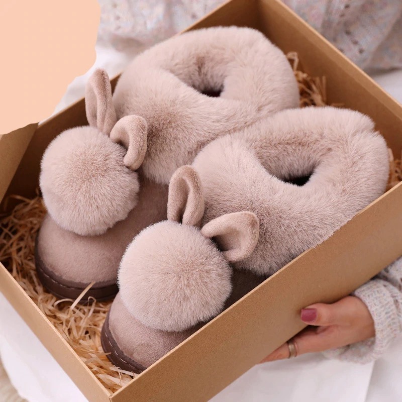Plush Bunny Rabbit Warm Slippers - Image 5
