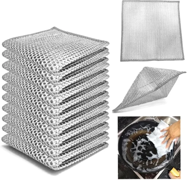 Reusable Diamond Weave Scrubber Cloths-10PCS